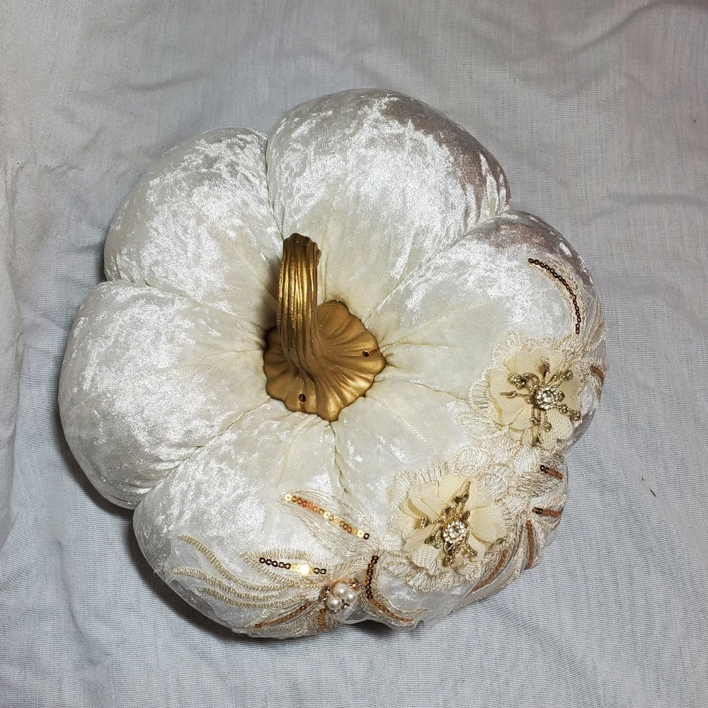 Soft white pumpkin Halloween decor